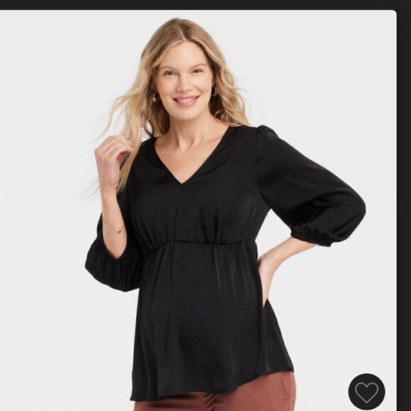 Isabel Maternity elbow sleeve woven back cut out - Picture 1 of 3